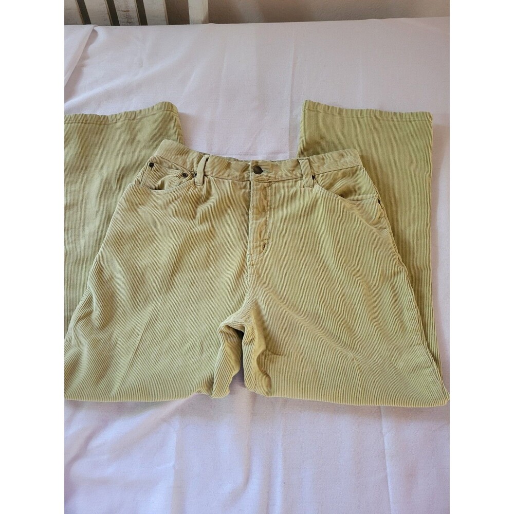 Chadwicks Straight Leg Stretch Cotton Corduroy Pants 12 Petite Powder Green - Picture 9 of 9